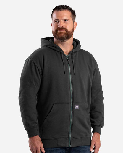 Berne Apparel Men's Tall Heritage Thermal-Lined Full-Zip Hooded Sweatshirt SZ101T #colormdl_Black