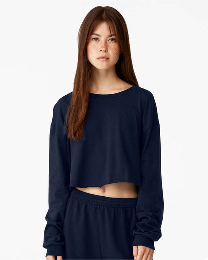 BELLA + CANVAS FWD Fashion Women's Crop Long Sleeve Tee 6501 #colormdl_Navy