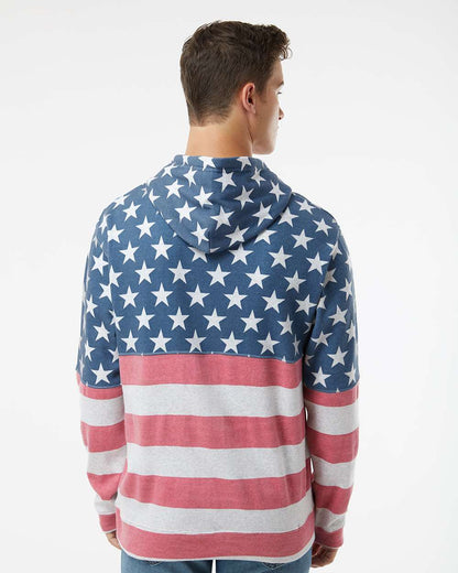 J. America Men's Tailgate Hooded Sweatshirt 8815 #colormdl_Stars &amp; Stripes