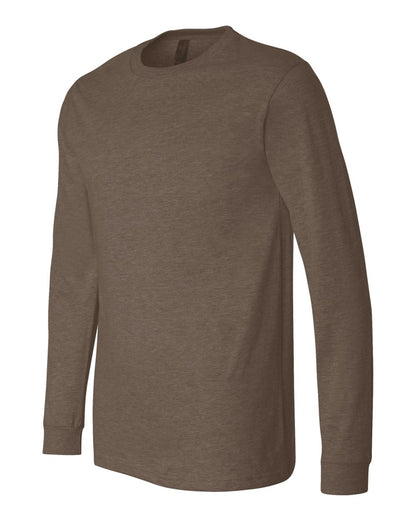 BELLA + CANVAS Heather CVC Long Sleeve Tee 3501CVC #color_Heather Brown