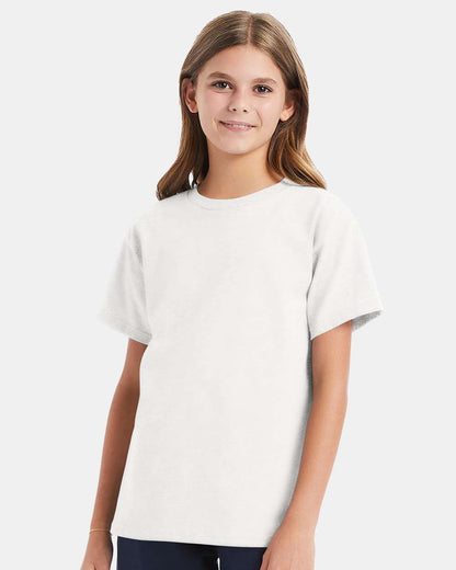 Hanes Essential-T Youth T-Shirt 5480 #colormdl_White