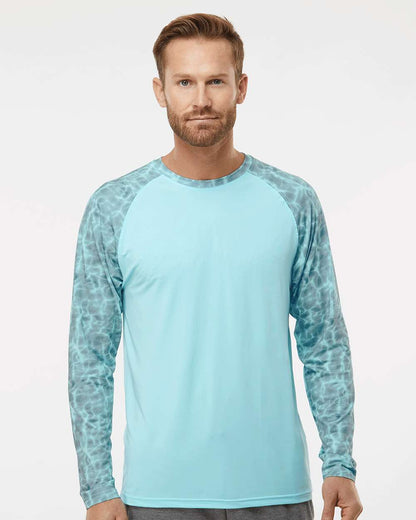 Paragon Men's Panama Colorblocked Long Sleeve T-Shirt 231 #colormdl_Grey Aqua Water