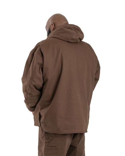 Berne Apparel Men's Heartland Washed Duck Hooded Work Coat HJ626 #colormdl_Bark