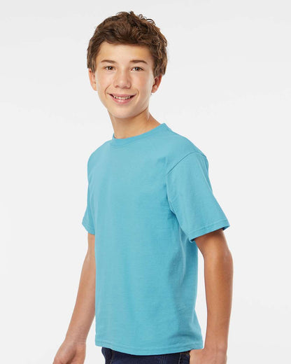 M&O Youth Gold Soft Touch T-Shirt 4850 #colormdl_Diving Blue