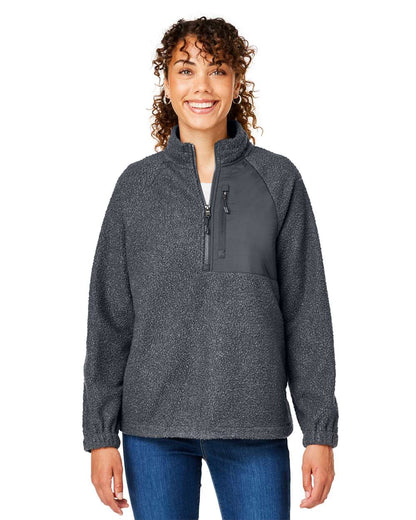 North End Women's Aura Sweater Fleece Quarter-Zip Pullover NE713W #colormdl_Carbon/ Carbon