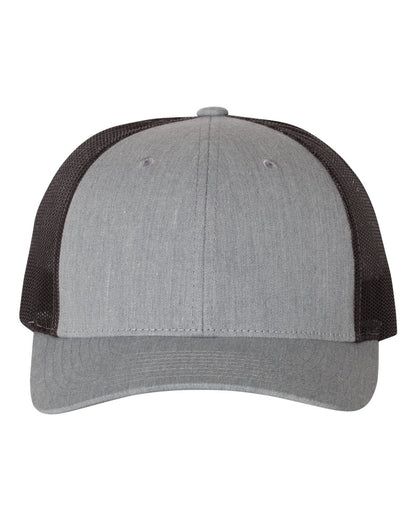Richardson Low Pro Trucker Cap 115 #color_Heather Grey/ Dark Charcoal