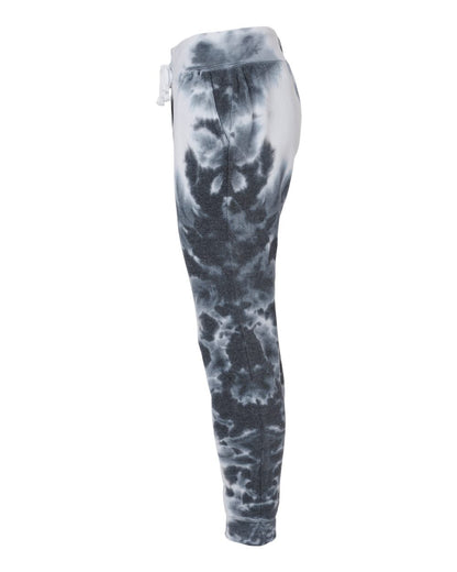 J. America Unisex Tie-Dyed Fleece Joggers 8884 #color_Black Tie Dye