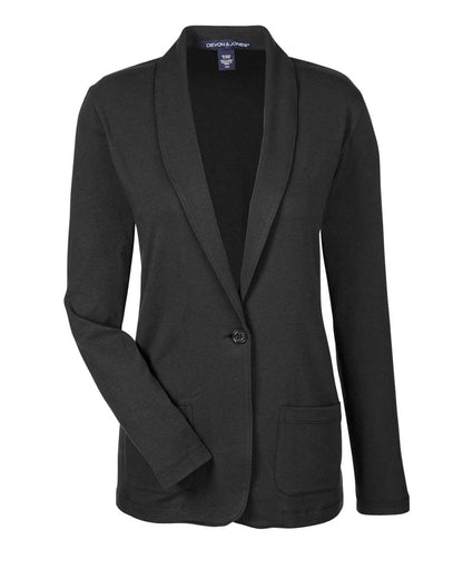 Devon & Jones Women's Perfect Fit™ Shawl Collar Cardigan DP462W #color_Black