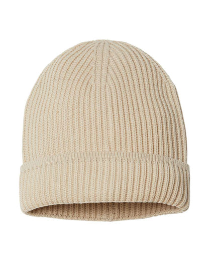 Atlantis Headwear Sustainable Finish Edge Cuffed Beanie MAPLE #color_Light Beige