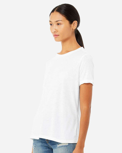 BELLA + CANVAS Women’s Relaxed Fit Triblend Tee 6413 #colormdl_Solid White Triblend