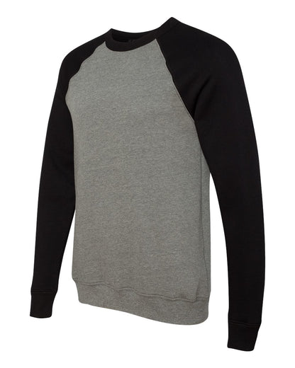 BELLA + CANVAS Sponge Fleece Raglan Crewneck Sweatshirt 3901 #color_Deep Heather/ Black