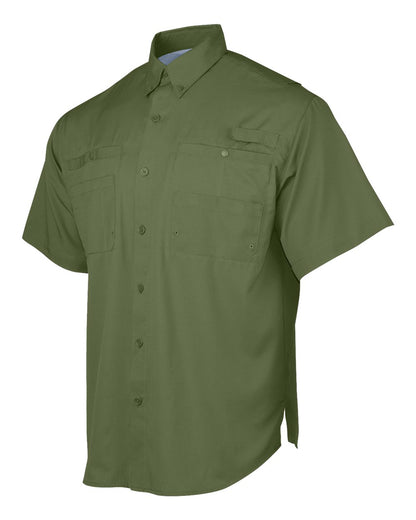 Paragon Men's Hatteras Performance Short Sleeve Fishing Shirt 700 #color_Olive Green