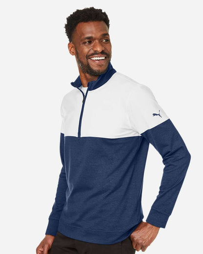 Puma Golf Men's Cloudspun Warm Up Quarter-Zip Pullover 595803 #colormdl_Peacoat/ Bright White