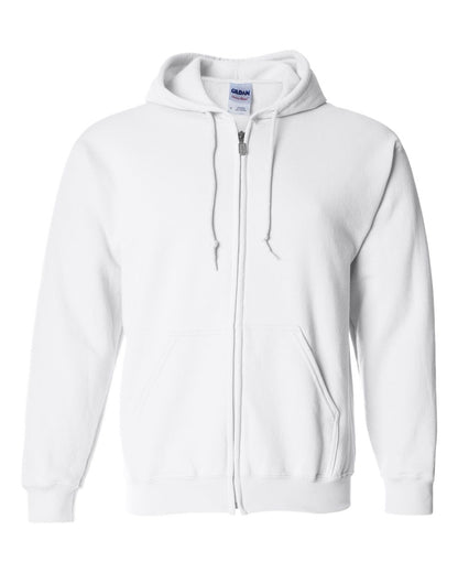 Gildan Unisex Heavy Blend™ Full-Zip Hooded Sweatshirt 18600 #color_White