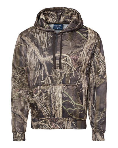 J. America Men's Polyester Tailgate Hooded Sweatshirt 8615 #color_Outdoor Camo