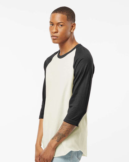 Tultex Fine Jersey Raglan T-Shirt 245 #colormdl_Vintage White/ Black