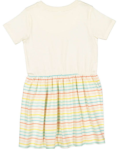 Rabbit Skins Toddler Fine Jersey Dress 5333 #color_Natural/ Sunkissed Stripe