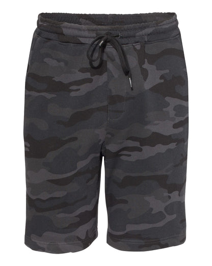 Independent Trading Co. Men's Midweight Fleece Shorts IND20SRT #color_Black Camo