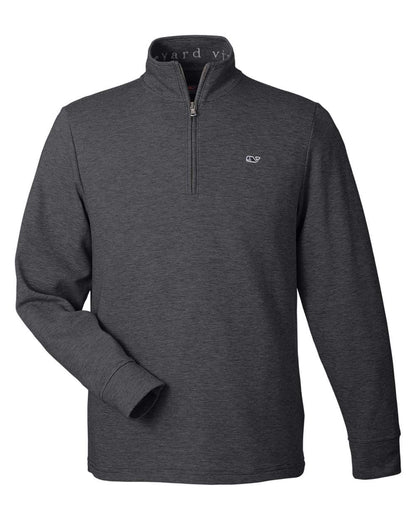 vineyard vines Men's Saltwater Quarter-Zip Pullover K002708 #color_Jet Black