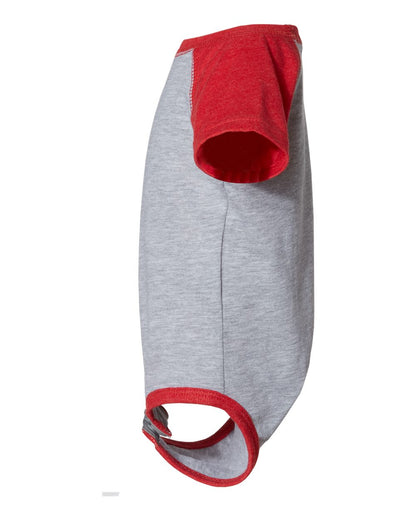 Rabbit Skins Infant Baseball Fine Jersey Bodysuit 4430 #color_Vintage Heather/ Vintage Red