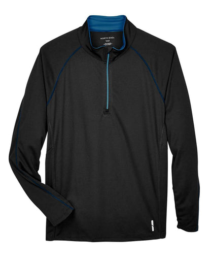 North End Men's Radar Performance Quarter-Zip Pullover 88187 #color_Black/ True Royal