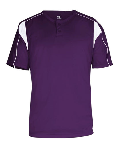 Alleson Athletic Men's B-Core Pro Placket Jersey 7937 #color_Purple/ White