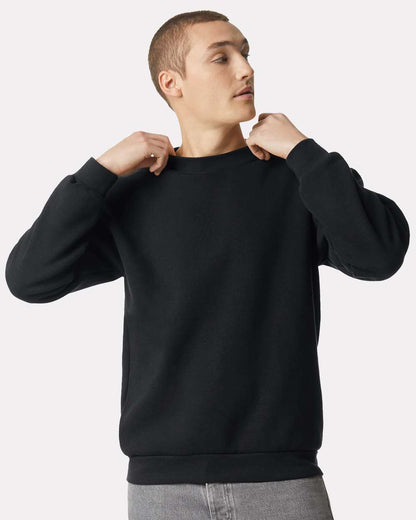 American Apparel Unisex ReFlex Fleece Crewneck Sweatshirt RF496 #colormdl_Black