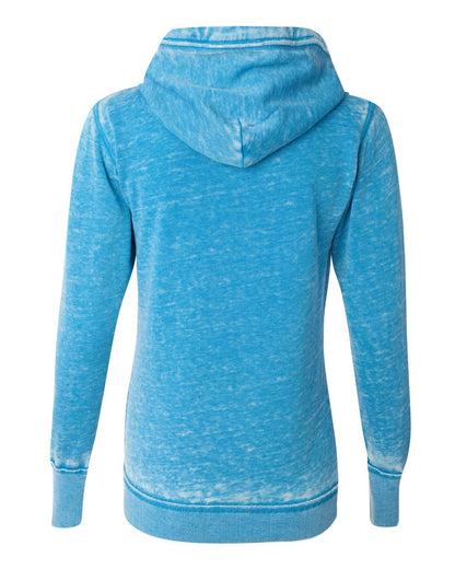 J. America Women's Zen Fleece Full-Zip Hooded Sweatshirt 8913 #color_Oceanberry