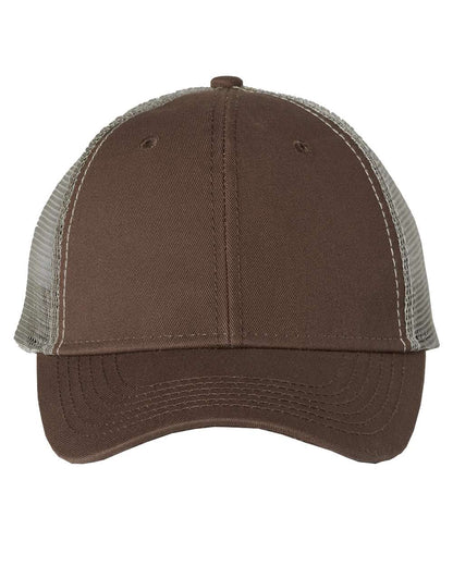 Valucap Bio-Washed Trucker Cap AH80 #color_Brown/ Khaki