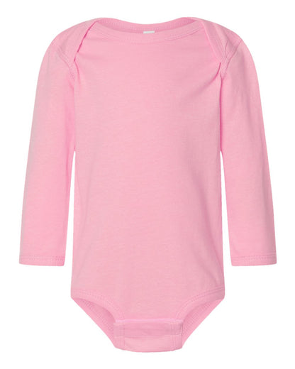 Rabbit Skins Infant Fine Jersey Long Sleeve Bodysuit 4421 #color_Pink