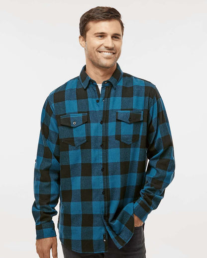 Burnside Yarn-Dyed Long Sleeve Flannel Shirt 8210 #colormdl_Blue/ Black Buffalo