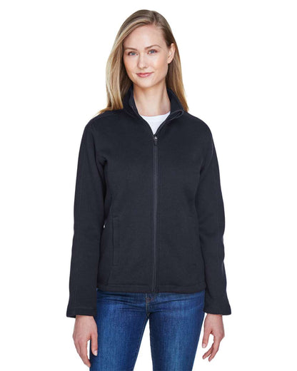 Devon & Jones Women's Bristol Full-Zip Sweater Fleece Jacket DG793W #colormdl_Black