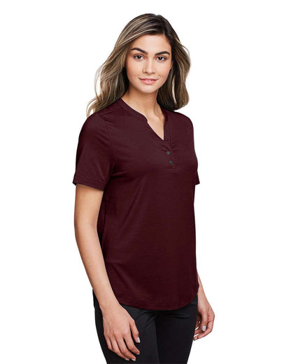 North End Women's JAQ Snap-Up Stretch Performance Polo NE100W #colormdl_Burgundy