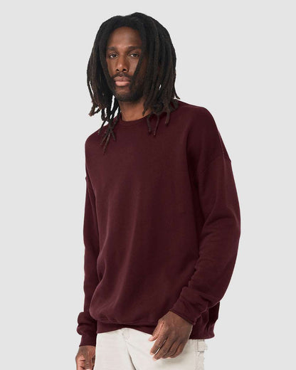BELLA + CANVAS Unisex Sponge Fleece Drop Shoulder Crewneck Sweatshirt 3945 #colormdl_Maroon
