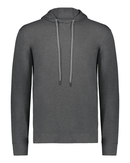 Holloway Youth Eco Revive™ Ventura Soft Knit Hooded Sweatshirt 222698 #color_Carbon Heather