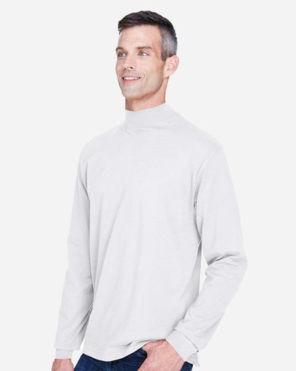 Devon & Jones Unisex Sueded Jersey Mock Neck T-Shirt D420 #colormdl_White