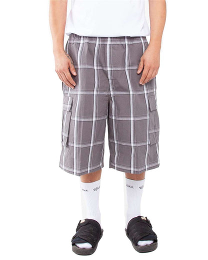 Shaka Wear Men's Plaid Shorts SHSP #colormdl_Dark Grey