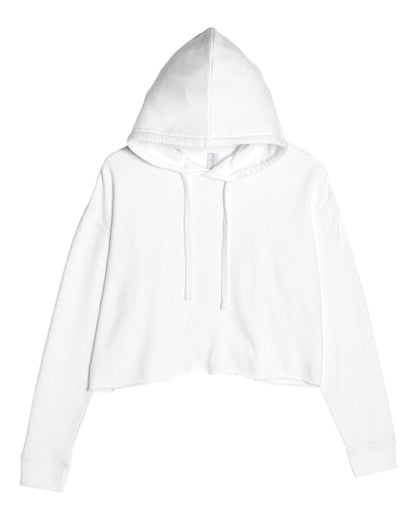 Lane Seven Women's Cropped Fleece Hooded Sweatshirt LS12000 #color_White