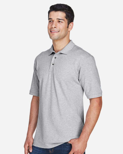 Harriton Men's Tall Cotton Pique Polo M200T #colormdl_Grey Heather