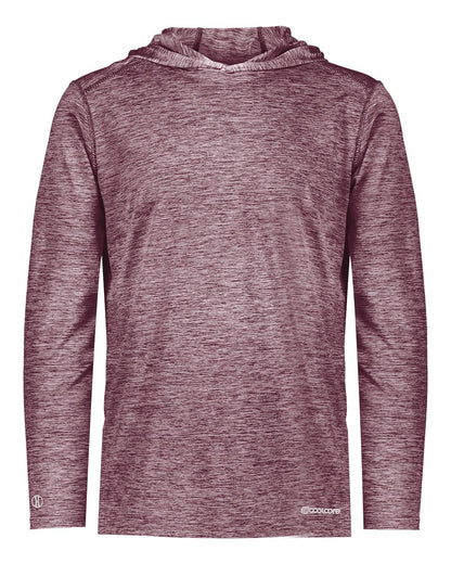 Holloway Men's Electrify CoolCore® Hooded Sweatshirt 222589 #color_Maroon Heather