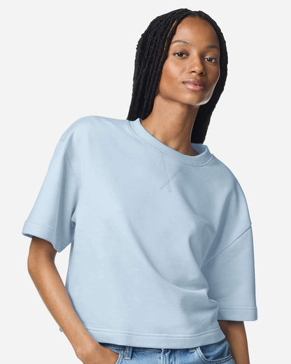 American Apparel Women's French Terry Mid-Length Boxy Top FTCB0 #colormdl_Powder Blue
