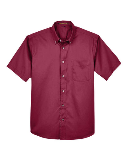 Harriton Men's Easy Blend™ Twill Dress Shirt with Stain-Release M500S #color_Wine