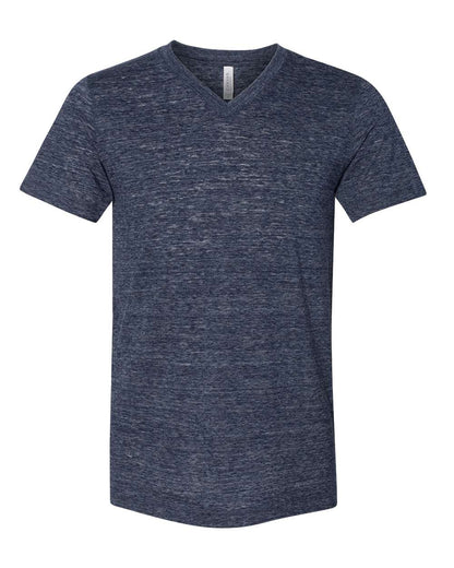 BELLA + CANVAS Textured Jersey V-Neck Tee 3655 #color_Navy Slub