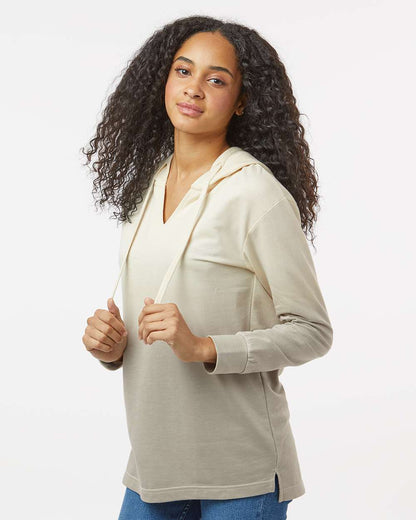 MV Sport Women's French Terry Ombré Hooded Sweatshirt W20185 #colormdl_Ecru/ Atmosphere