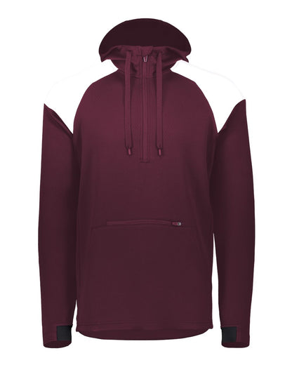 Holloway Men's Limitless Quarter-Zip Hooded Pullover 222584 #color_Maroon/ White