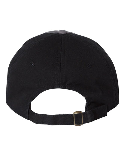 Valucap Bio-Washed Classic Dad Hat VC300A #color_Charcoal/ Black