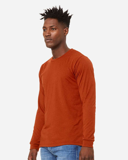 BELLA + CANVAS Unisex Triblend Long Sleeve Tee 3513 #colormdl_Brick Triblend