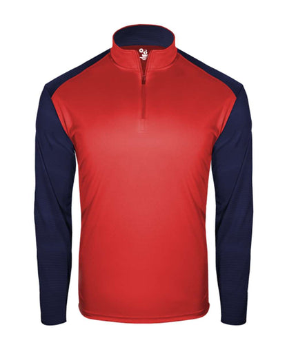 Badger Men's Breakout Quarter-Zip Pullover 4231 #color_Red/ Navy