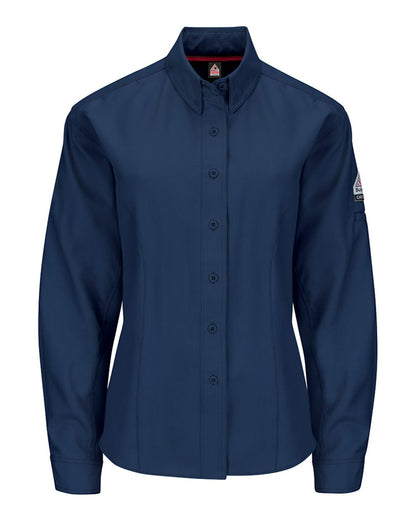 Bulwark Women's iQ Series® Endurance Long Sleeve Shirt QS41 #color_Navy