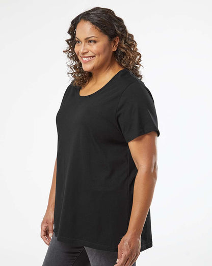 LAT Women's Curvy Collection Fine Jersey Tee 3816 #colormdl_Blended Black